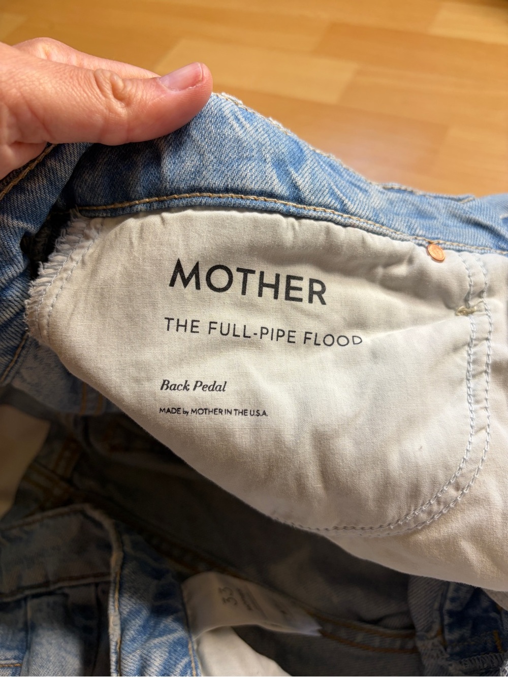 MOTHER Superior The Full Pipe Flood in Back Pedal Bowed Barrel Leg Jeans 33 - Picture 10 of 16